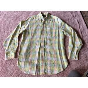 Brooks Brothers 100% Linen woven in Italy spring button up dress shirt Medium
